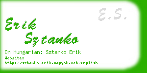 erik sztanko business card